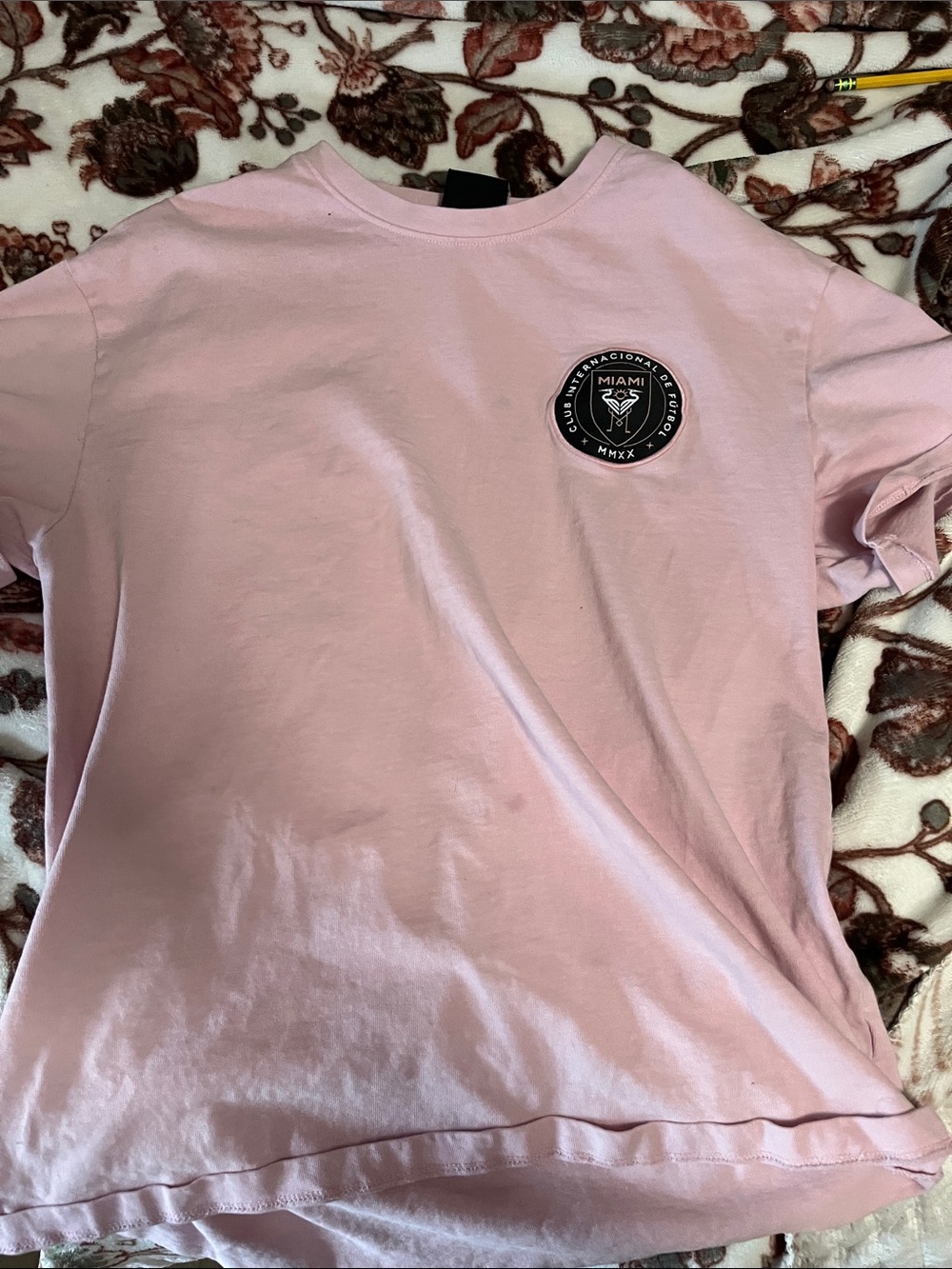 Kids Light Pink Short-Sleeve Tee with Miami Club Patch